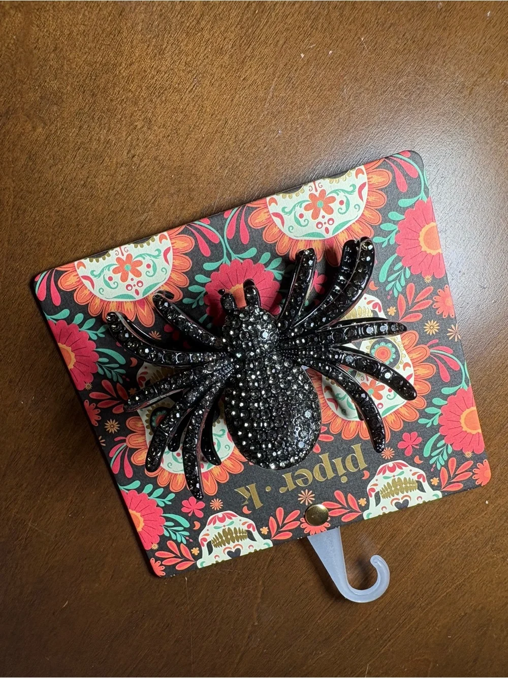 Piper Black Jeweled Spider claw clip